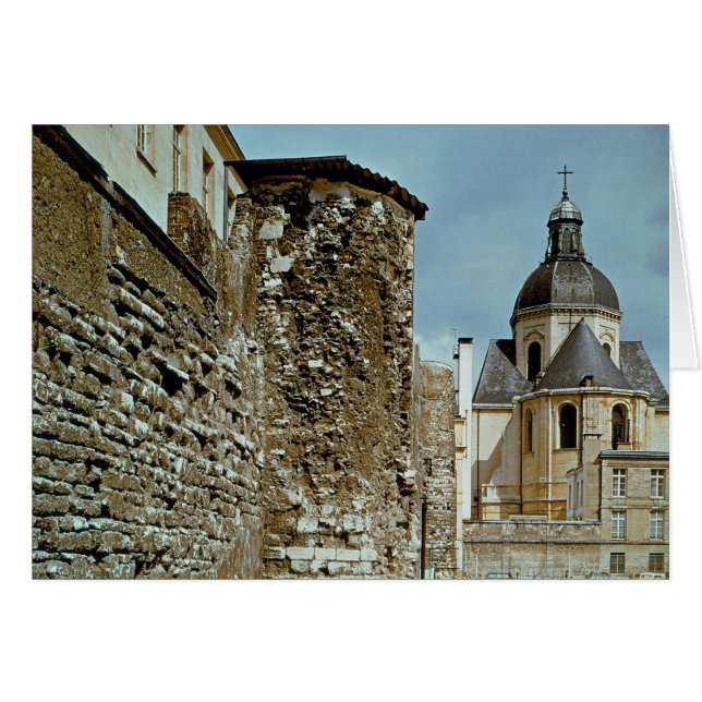 Philippe Auguste rue des Jardins mur Hälsningskort (Framsidan Horizontal)