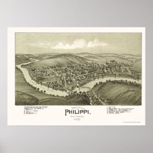 Philippi panorama- karta för WV - 1897 Poster