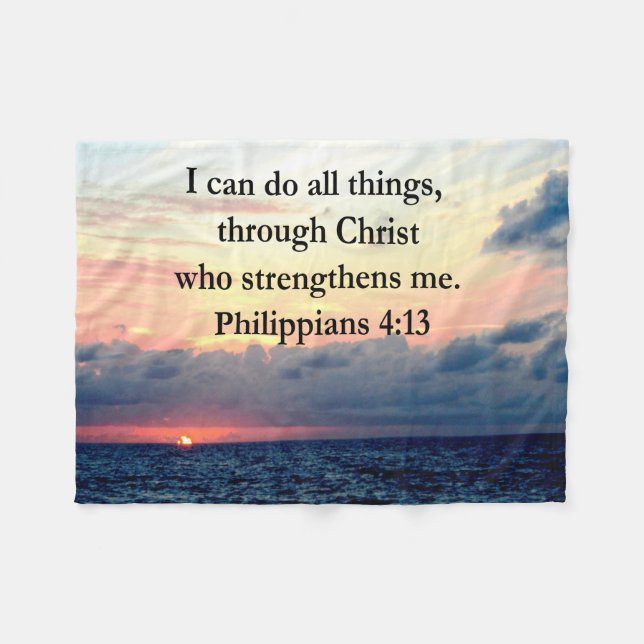PHILIPPIANER 4:13 SUNRISE DESIGN FLEECEFILT (Framsidan (Horisontell))