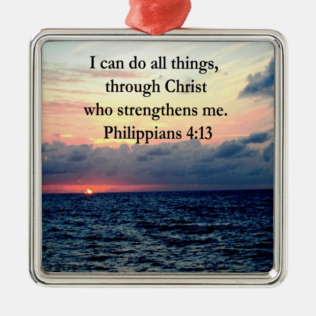 PHILIPPIANER 4:13 SUNRISE DESIGN JULGRANSPRYDNAD METALL (Framsidan)