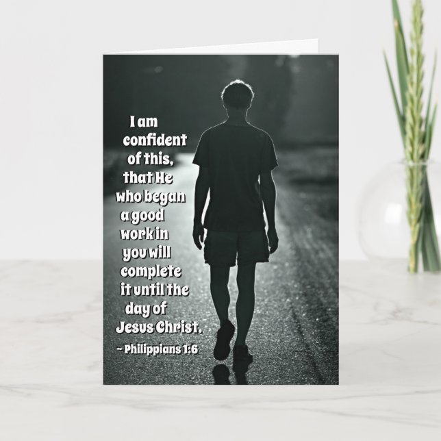 Philippians1:6 honom som har börjat en bra kort (Framsida)