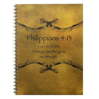 Philippians4:13 Anteckningsbok Med Spiral