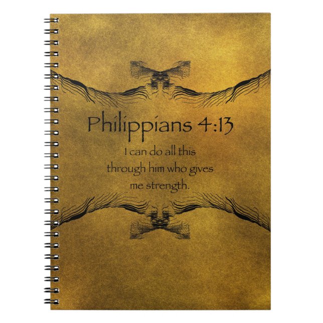 Philippians4:13 Anteckningsbok Med Spiral (Framsidan)