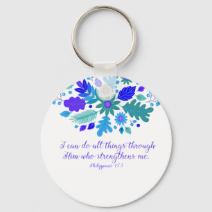Philippians4:13 - jag kan göra alla saker - Verse Nyckelring