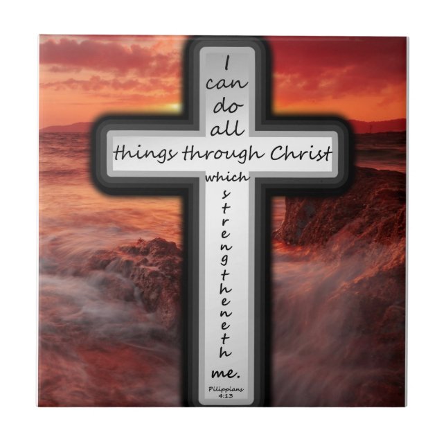 Philippians4:13 Kakelplatta (Framsidan)