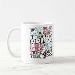 Philippians4:8 räcker bokstävermuggen kaffemugg