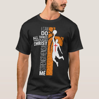 Philippians 413 Christian Basketball Religious Bib T Shirt