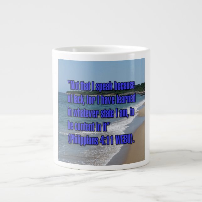 Philippians 4:11 WEBU Mug Jumbo Mugg (Framsidan)