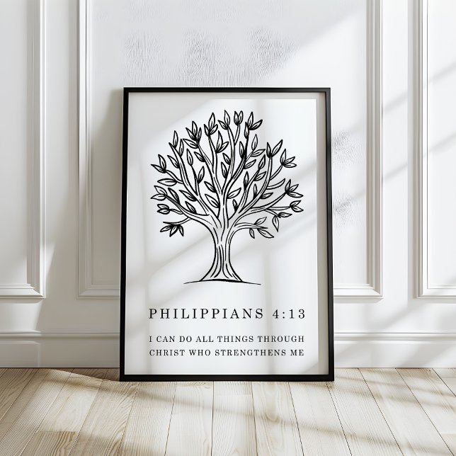 Philippians 4:13 Christian Bible Verse Art Poster (Skapare uppladdad)