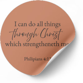 Philippians 4:13 Christian Sticker Runt Klistermärke