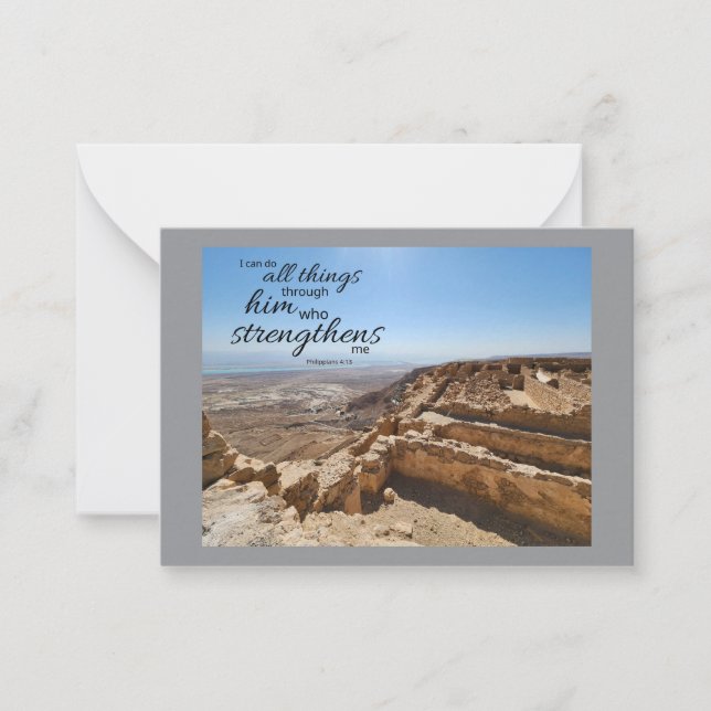 Philippians 4:13 Flat Notecard  Anteckningskort (Framsida)