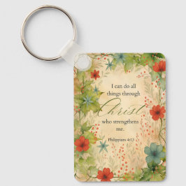 Philippians 4:13 I Can Do All Things Vintage Botan Nyckelring