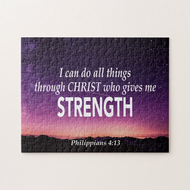 PHILIPPIANS 4:13 Jag kan göra Sak kristen Pussel (Horisontell)