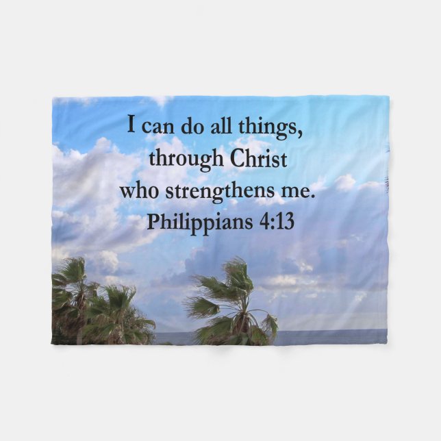 PHILIPPIANS 4:13 PRAYER FLEECEFILT (Framsidan (Horisontell))