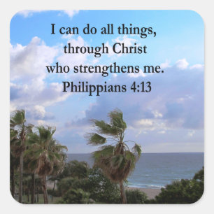 PHILIPPIANS 4:13 PRAYER FYRKANTIGT KLISTERMÄRKE