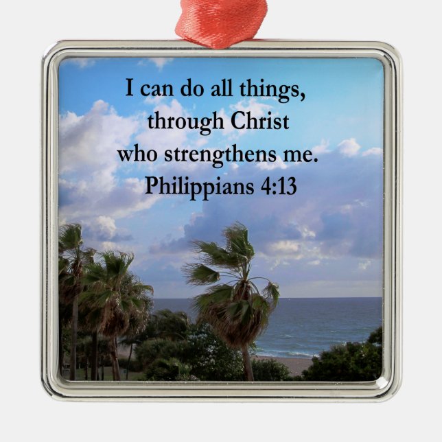 PHILIPPIANS 4:13 PRAYER JULGRANSPRYDNAD METALL (Framsidan)