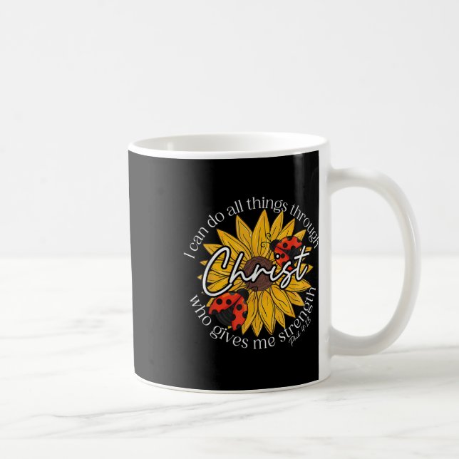 Philippians 4;13 Religiösa Ladybug Strengthens Chr Kaffemugg (Höger)
