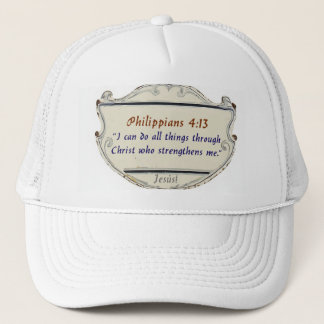 Philippians 4:13 Shield Trucker Hat Keps