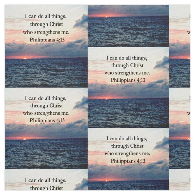 PHILIPPIANS 4:13 SUNRISE DESIGN TYG (Provkarta)