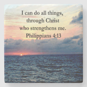 PHILIPPIANS 4:13 SUNRISE DESIGN UNDERLÄGG STEN