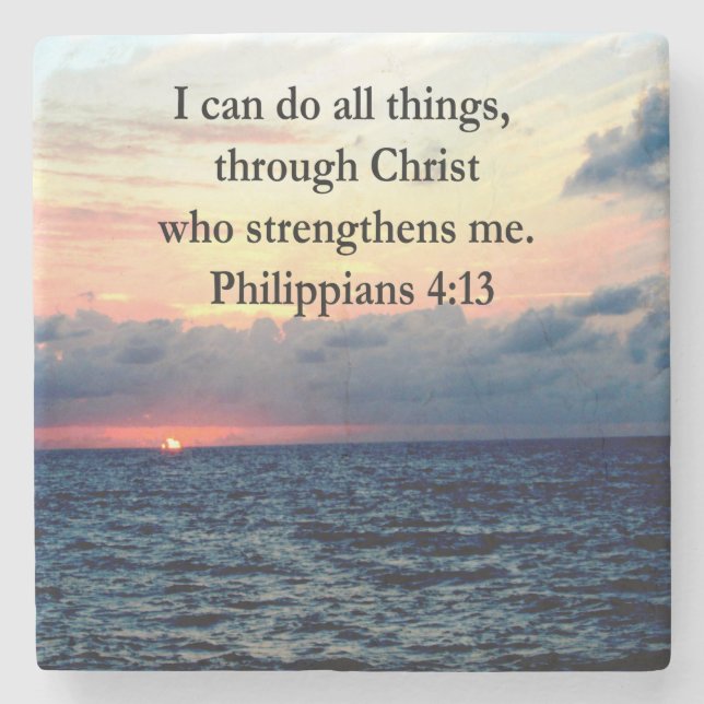 PHILIPPIANS 4:13 SUNRISE DESIGN UNDERLÄGG STEN (Framsidan)