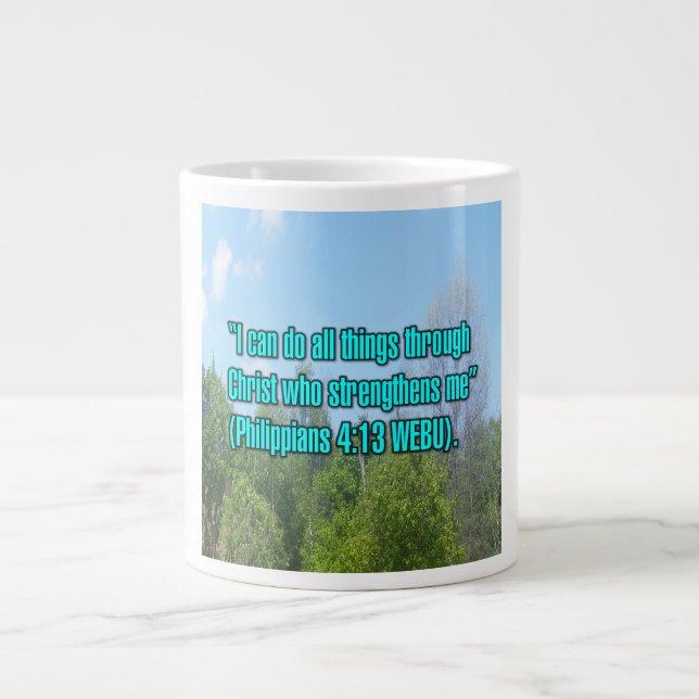 Philippians 4:13 WEBU Mug Jumbo Mugg (Framsidan)