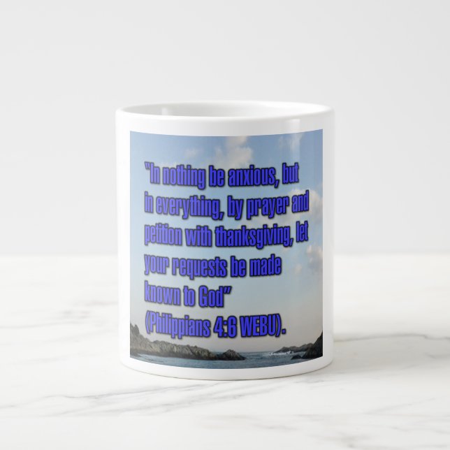 Philippians 4:6 WEBU Mug Jumbo Mugg (Framsidan)