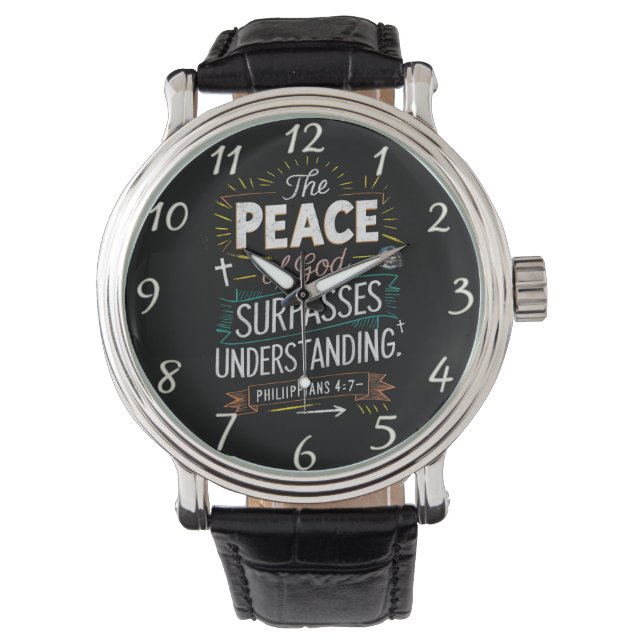 Philippians 4:7 Peace Understanding Faith Armbandsur (Framsida)
