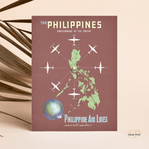 Philippine Airlines Orient Vintage resor Poster Vykort
