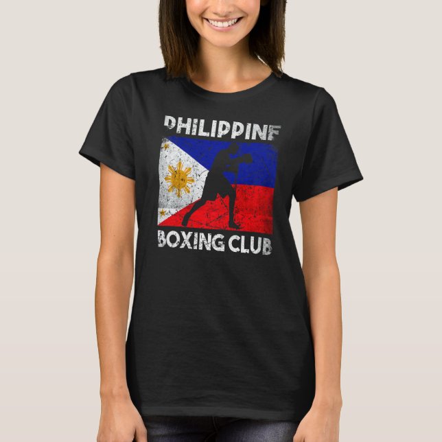 Philippine Boxing Klubb Philippine Flagga Boxing F T Shirt (Framsida)