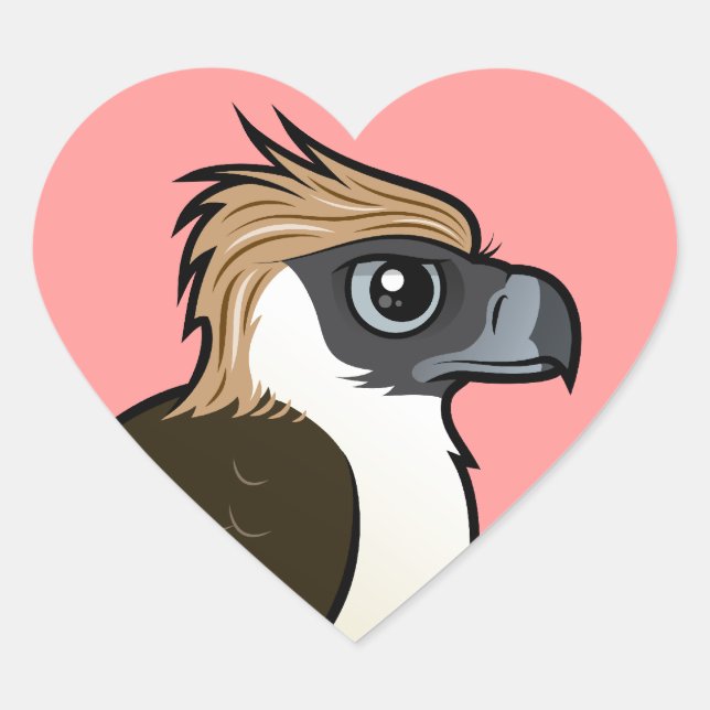 Philippine Eagle Hjärtformat Klistermärke (Framsida)