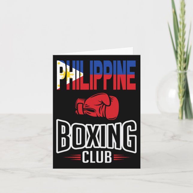 Philippine Flagga Boxing Klubb Filipino Pinoy Kort (Framsida)