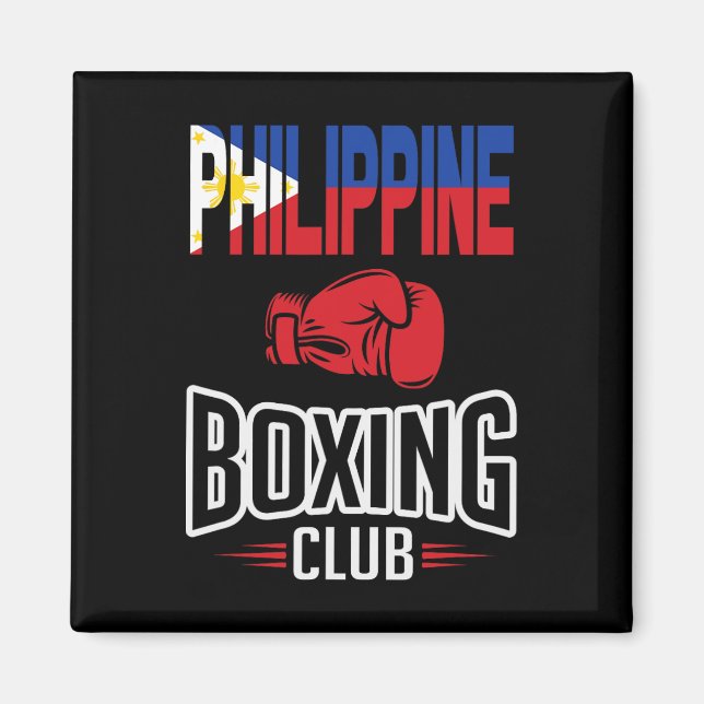 Philippine Flagga Boxing Klubb Filipino Pinoy Magnet (Framsidan)