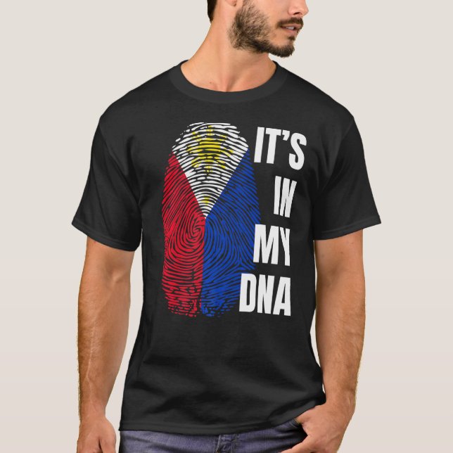 Philippine Flagga Dna Fingerprint Filippinerna T Shirt (Framsida)