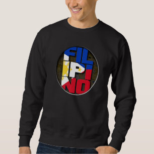 Philippine Flagga Filipino Flagga Pinoy Flagga Sty Lång Ärmad Tröja