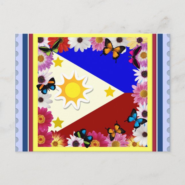 Philippine Flagga Postard Vykort (Framsida)