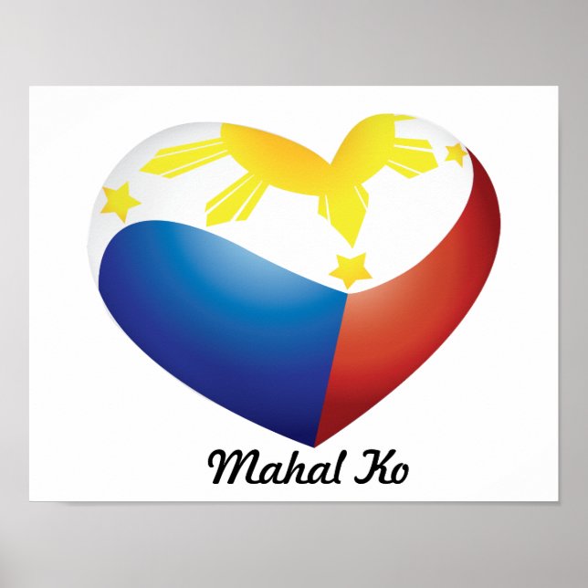 Philippine Heart Flagga "Mahal Ko" Poster (Framsidan)