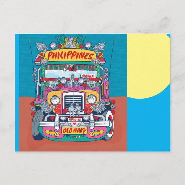 Philippine Jeepney Postcard Vykort (Framsida)
