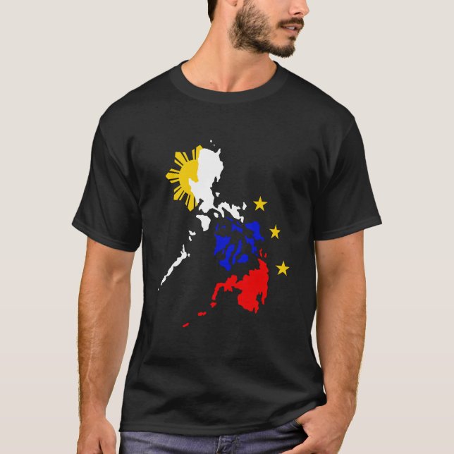 Philippine Karta Hoodies T Shirt (Framsida)