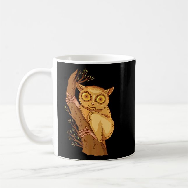 Philippine Tarsier Bohol Tarsier Monkey Ansikte Ta Kaffemugg (Vänster)