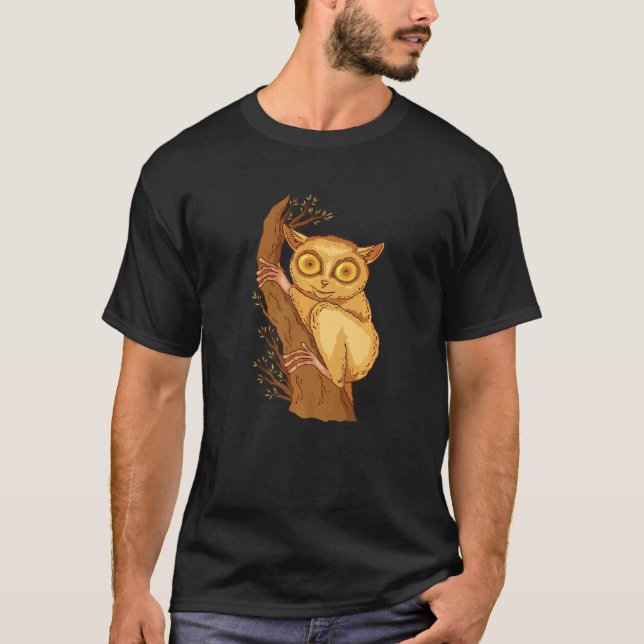 Philippine Tarsier Bohol Tarsier Monkey Face Tarsi T Shirt (Framsida)