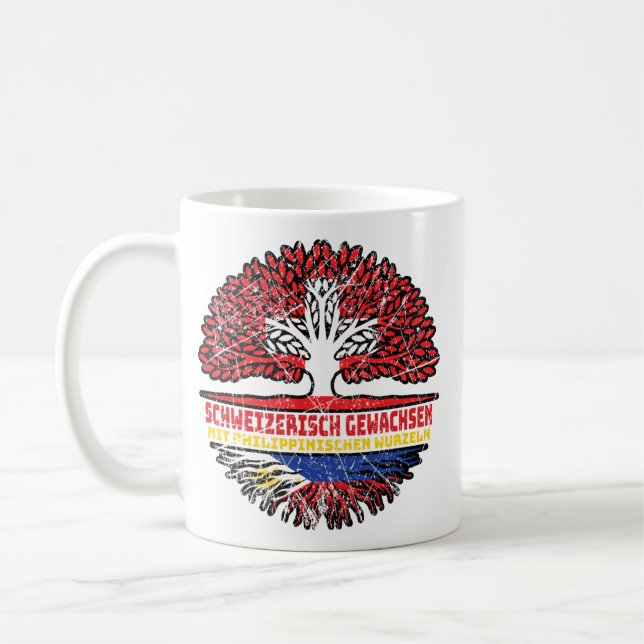 Philippinen Philippinisch Schweizer Schweiz Baum Kaffemugg (Vänster)
