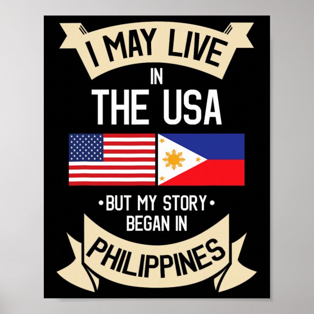 Philippines American Flag Usa Filipino Roots Gifts Poster (Framsidan)