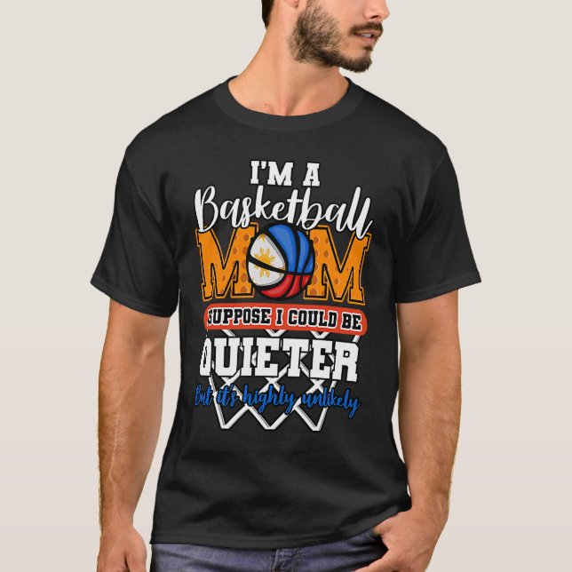 Philippines Filipino Mother Basketball Basket Mama T Shirt (Framsida)