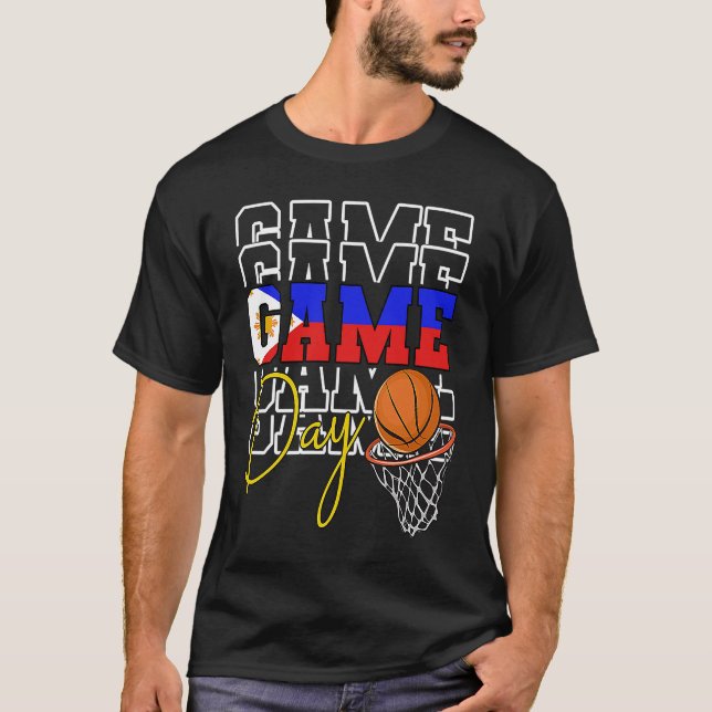 Philippines Filipino Sport Basketball Basket Ball  T Shirt (Framsida)
