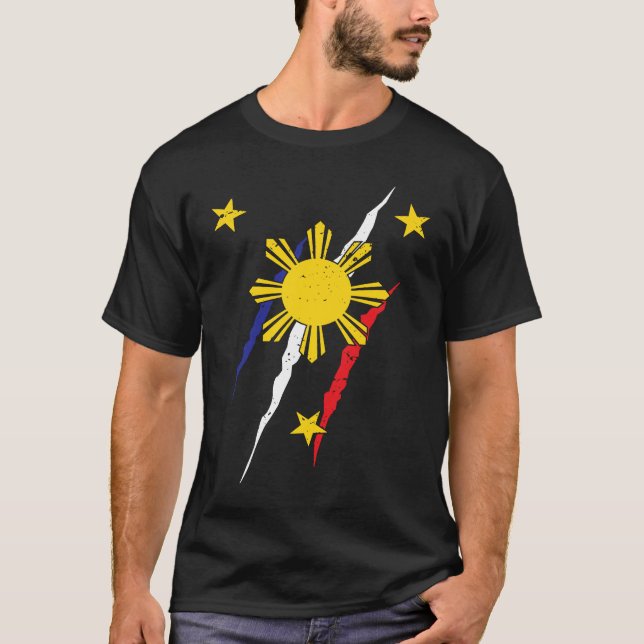 Philippines Flag Filipino Filipina Pinoy Pride Nat T Shirt (Framsida)