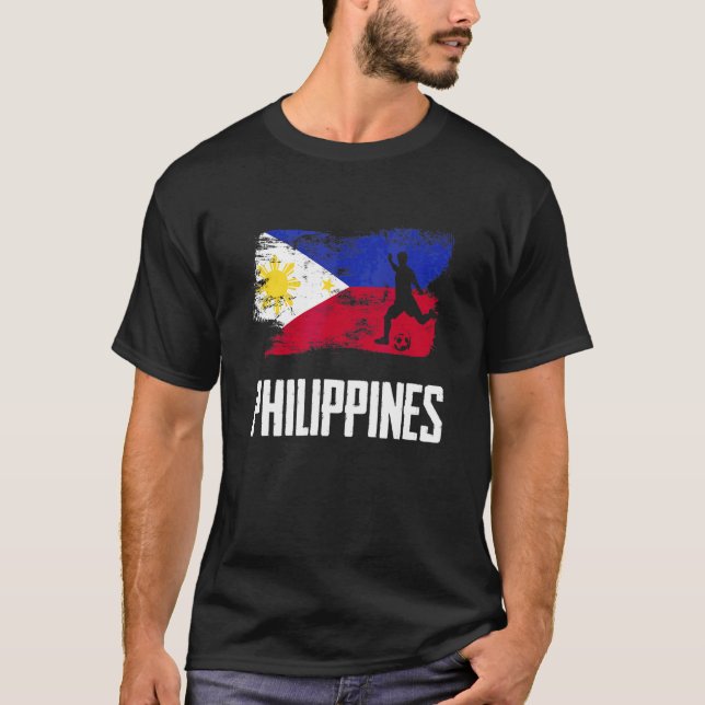 Philippines Flag Jersey Philippine Soccer Team Phi T Shirt (Framsida)
