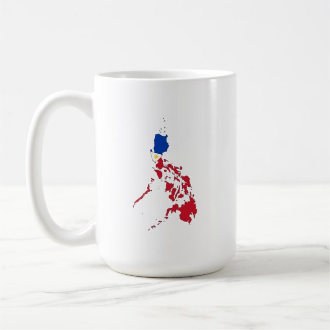 Philippines flag on the map kaffemugg (Vänster)