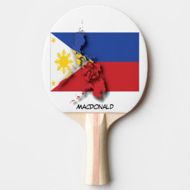 PHILIPPINES FLAGGA & KARTA Personlig Pingisracket