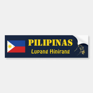 Philippines flagga + Kartabildekal Bildekal